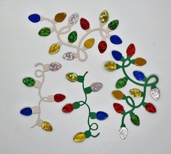 Christmas Lights Die Cut 4 Pc Scrapbooking Cardmaking Cardstock Embellishment