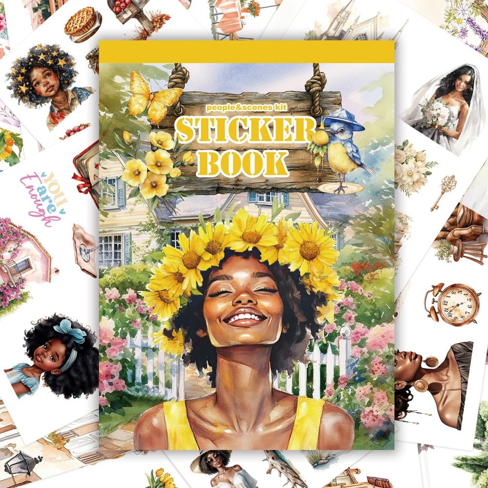 40 Sheets Black Girl Sticker Book for Planners, Prayer Board,Calendars, Journ…