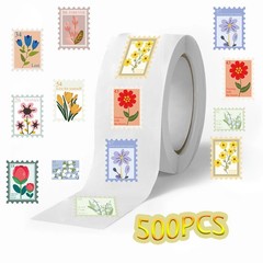 500PCS Flower Stamps Roll Sticker Cartoon Y2k Fashion Scrapbook Graffiti Cafe DI