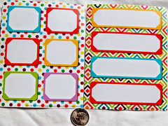 Paper Magic stickers LABELS journaling box rainbow dots zigzag square colorful