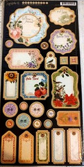 Graphic 45 Time to Flourish Collection Friend Chipboard Tags Buttons Accents