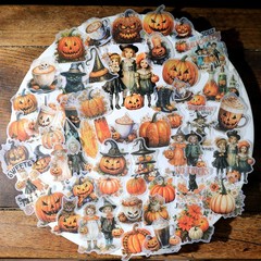 50 pcs Halloween Translucent Vellum Matte Surface Paper Sticker Scrapbook