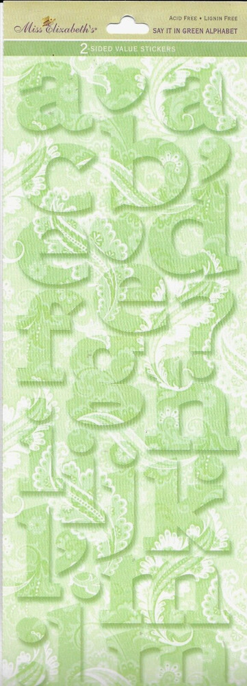 Alphabet Key Lime Green Lower Case Letters Punctuation Miss Elizabeth’s Stickers