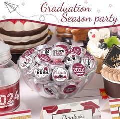 Chinco 504 Pieces 2026 Graduation Stickers Congrats Grad Senior Class of 2026 Pa