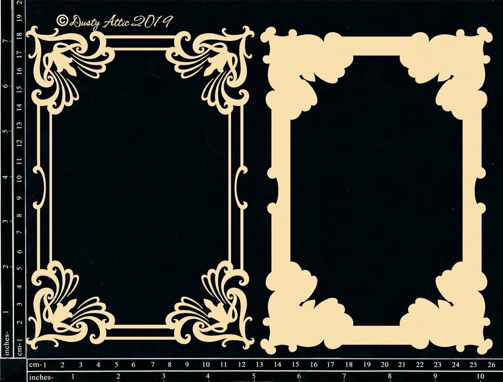 Dusty Attic Chipboard 12×8 – Vintage Frame Layered, DA2340