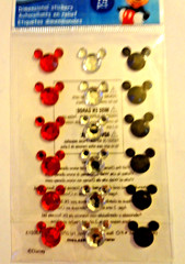 Licensed Disney Jeweled MICKEY HEAD Icon stickers 18 pcs 75897