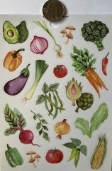 VEGETABLE Mylar Stickers(22pc) Paper Studio•Thanksgiving•Food •Beet•Card Making