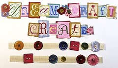 Country Dream Craft Create Buttons Ribbon Flowers Set of 4 K&Company Stickers