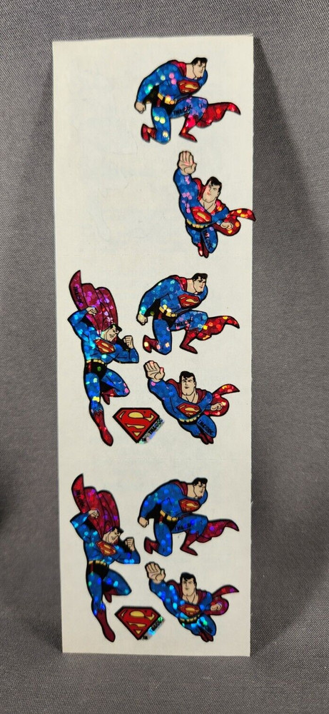 10 Sandylion Stickers Superman Prismatic Glitter NEW