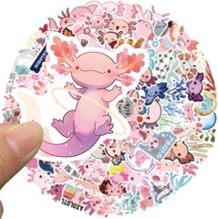 Unique 100PCS Waterproof Axolotl Stickers – Customize Your Belongings with Style