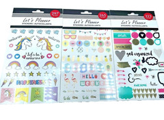 Let’s Planner Stickers 265, 323 & 297 Pieces – Unicorns, Pineapple, xoxo, etc