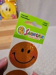 Vintage Smiley Face Sandylion Sticker Stationery Kit Floaty Paperweight Pen Lot