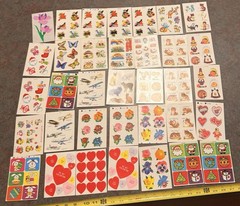 Vintage 1970s-90s Lot Of 30+ Stickers Mixed Brands – Dennison – And More !!