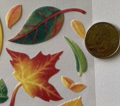 VELLUM LEAVES Stickers(20pc) Sticko•Autumn•Fall•Trees•Garden •Yellow•Green•Reds•