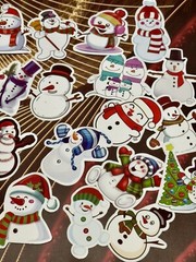 50 Pieces Bundle Pack Snowman Christmas Stickers Decal High Glossy Finish