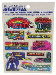 VTG 1980s Prism City Stickers Memphis Elvis Graceland TN Sealed Sheet