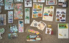 Lot of 55+ Pop Up Stickers, Rubbing, Flat Scrapbooking Travel, Food, Pirates
