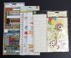 Scrapbooking Sticker Lot of 4 Packages Baby Birthday Boys Room Dimensional