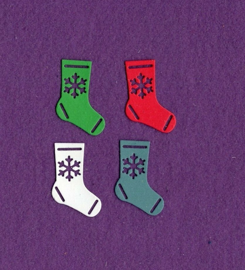 CHRISTMAS STOCKING # 4 die cuts scrapbook cards