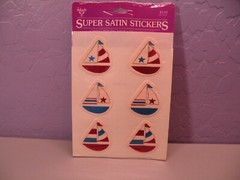 Vintage Hallmark/Ambassador SUPER SATIN Sailboat STICKERS Sealed