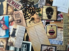 #731 -125+pcs WITCH W/ BROOM PEN SCRAP JUNK JOURNAL KIT REAL EPHEMERA – JOURNAL
