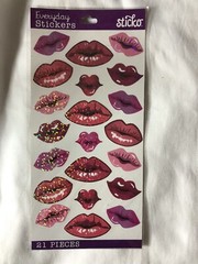 NEW Lot Of 4 Packages Of Stickers Metallic Kisses Lips Alphabet Flowers Sayings