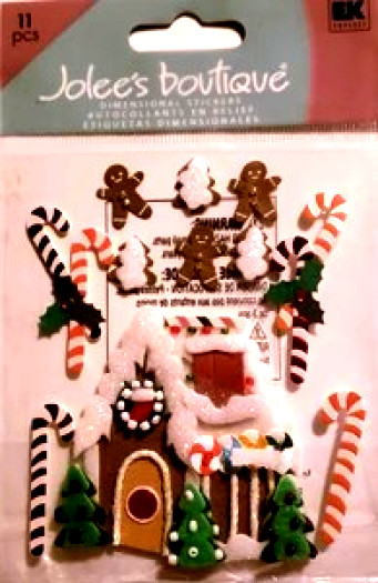 Gingerbread House Candy Cane Men Christmas Holiday Baking Jolee’s Stickers