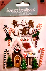 Gingerbread House Candy Cane Men Christmas Holiday Baking Jolee’s Stickers