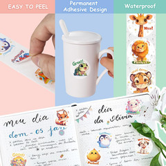 3 Rolls Animal Stickers, 1500 PCS, 24 Designs for Kids, 1.0 Inch