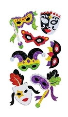 JILLSON & ROBERTS HAMBLY STICKERS PRISMATIC / GLITTER CARNIVAL MASQUERADE MASKS