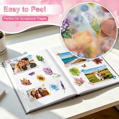 660+ Botanical Flower Stickers 36 Sheets Transparent Scrapbook Journal Decals
