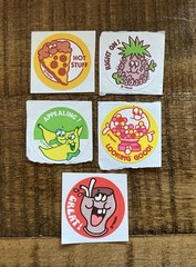 Vintage 1980s Matte Trend Scratch N Sniff Stickers Collectible Gum Banana More