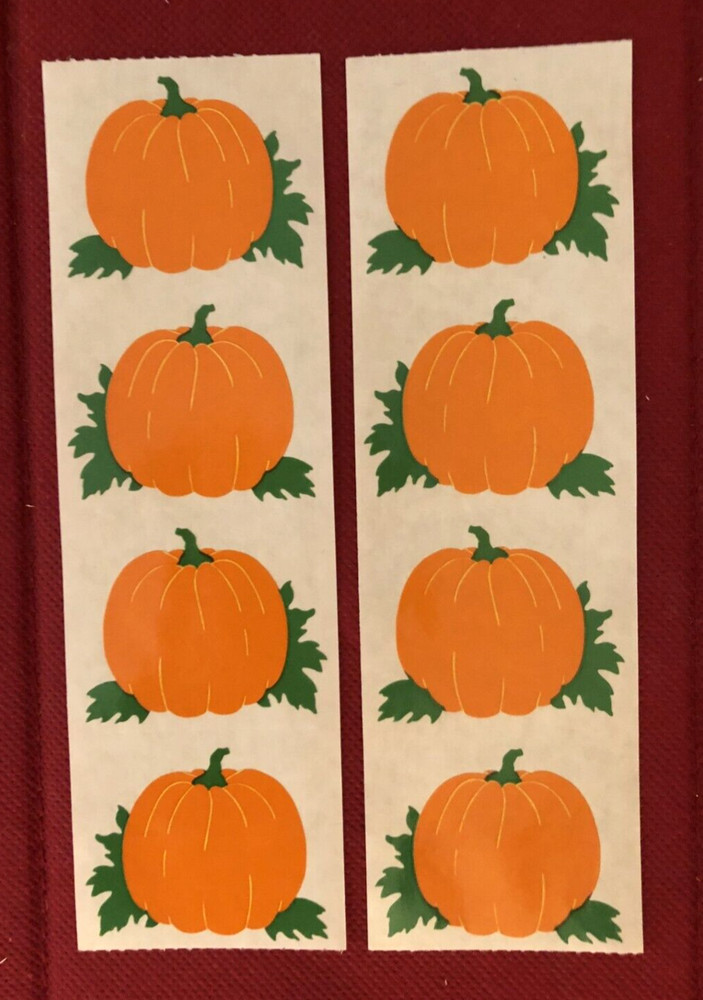 Mrs Grossman’s PUMPKINS Sticker Strips LOT of 2 Pumpkin Patch Halloween