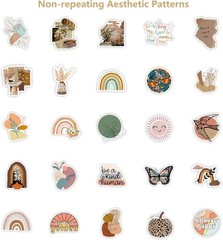 Vintage Aesthetic 50 Pcs Waterproof Stickers for Laptops & Water Bottles
