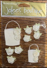RARE Jolees Fabric Flowers BASKET Wedding Floral Arrangement Rose Garden Sticker
