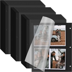 60 Sheets Self Adhesive Photo Album Refill Pages for 3 Ring Binder 11 x 9 Inch