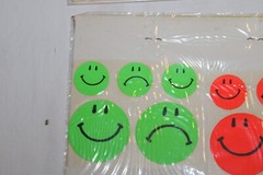 NOS 3 Sheets Vintage Assorted Bright Smiles & Grumps Stick Ons Stickers
