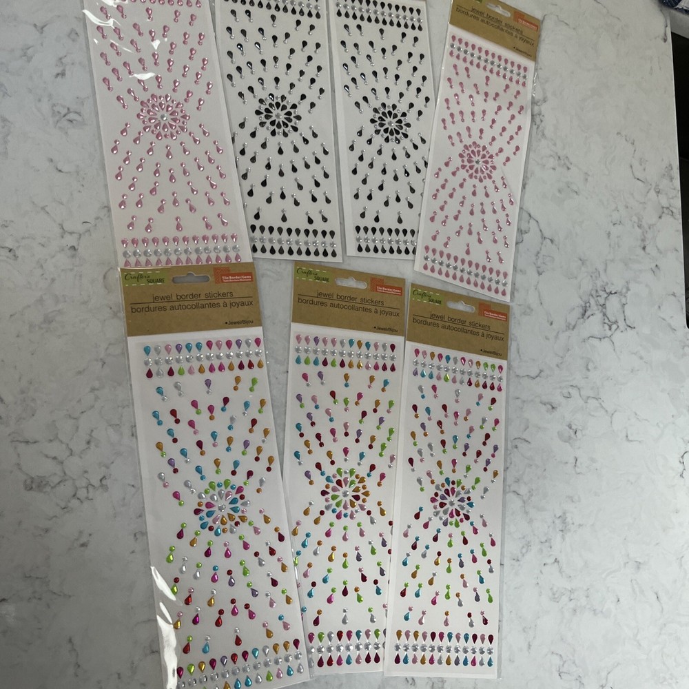 7 Stickers Starburst Gems Multi Color Jewels Rhinestones Bling Crafter’s Square
