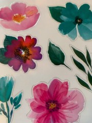 THE PAPER STUDIO STICKERS STICKABILITIES 3D MULTI-COLOR FLOWERS 14pcs