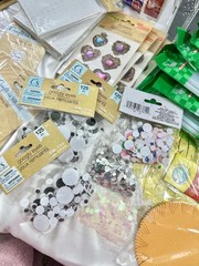 Crafter’s Square Mixed Craft Lot: Stickers, Clear Stamps, Die, Googly Eyes