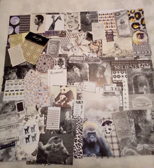 Junk Journal Supplies, over 100 pc. Black/White
