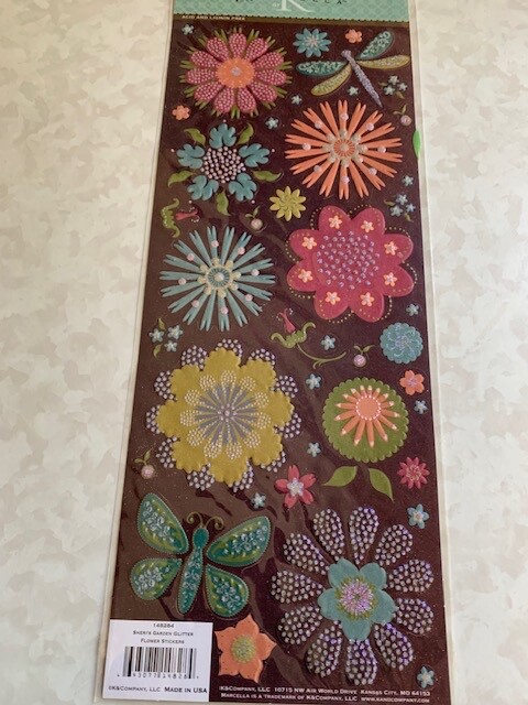 K&COMPANY STICKERS MARCELLA GLITTERED EMBOSSED SHERI’S GARDEN GLITTER 45PCS