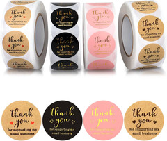 Thank You round Stickers for Supporting My Small Business Adhesive Labels, -Colo