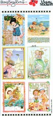 Mary Engelbreit- CLASSICS SEASHORE Mermaid Sand Castle Violette 2 STICKER SHEETS