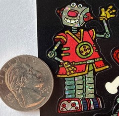 PRISMATIC ROBOTS Stickers (12pc)AGC•Gears•Beep-Bop •Metal•Screws•Cog•Card Making
