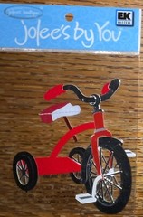 RARE JOLEES RED TRICYCLE 3 WHEEL BIKE BICYCLE TODDLER KIDS RIDE ON TOY STICKER