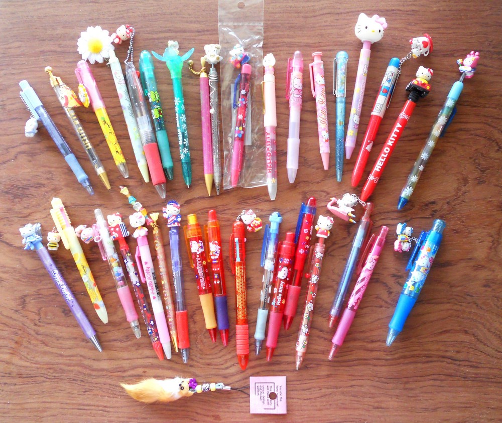 ❤️ Hello Kitty Pen Mechanical Pencil Topper Charm Vintage Sanrio Smiles Mascot