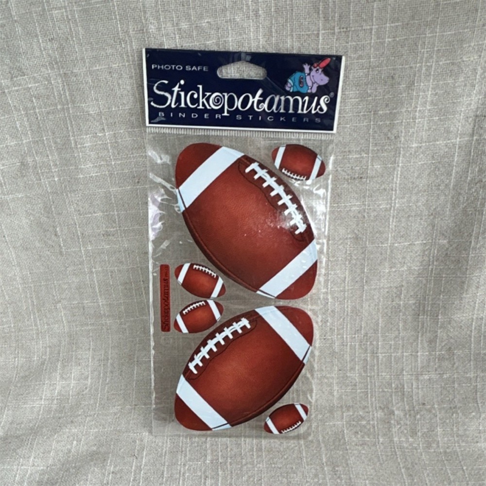 Stickopotamus Dimensional Stickers American Football Brown White SPPH13