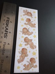 Vintage HALLMARK Mary Hamilton Christmas Nativity Angels Sticker Strip VTG RARE