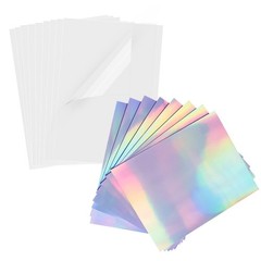 20 Sheets Holographic Sticker Paper + 30 Sheets Inkjet Transparency Film 8.5×11